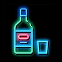 ilustração de ícone de brilho neon de garrafa de álcool vetor