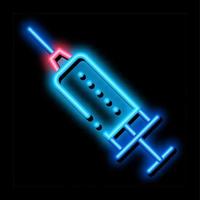 ilustração de ícone de brilho neon de seringa de droga vetor