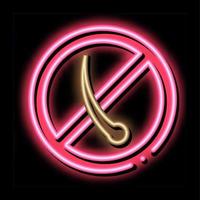 ilustração de ícone de brilho neon de marca anti-cabelo