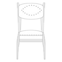 vista frontal da cadeira de madeira escura em estilo de estrutura de tópicos. assento turquesa. design de móveis de madeira para casa. ilustração vetorial colorida em um fundo branco. vetor
