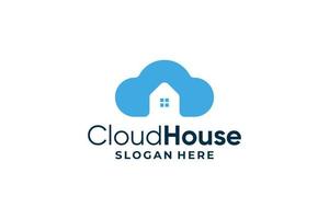 design de vetor de logotipo de casa de nuvem