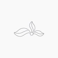 logotipo de flor de arte de linha, logotipo de arte de linha, logotipo de flor, logotipo de beleza vetor
