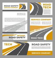 segurança nas estradas, cartazes da indústria de serviços rodoviários vetor