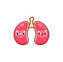 pulmão dos desenhos animados personagem de órgão do corpo pulmonar humano vetor