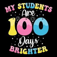 camiseta de 100 dias de escola grátis, design de camiseta de 100 dias grátis, camiseta de comemoração de 100 dias, camiseta colorida infantil vetor