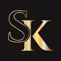 design de logotipo monograma sk. logotipo ks vetor