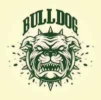 ilustração do logotipo da cabeça do animal selvagem bulldog com raiva vetor