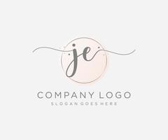 logo feminino inicial je. utilizável para logotipos de natureza, salão, spa, cosméticos e beleza. elemento de modelo de design de logotipo de vetor plana.