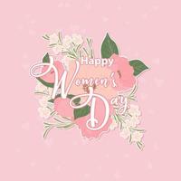 feliz dia das mulheres. 8 de março. com pasta atrás e fundo rosa suave vetor