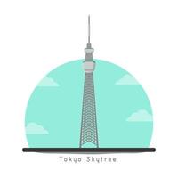 tokyo skytree é um lugar de turismo no japão ásia ilustração vetorial conceitual vetor