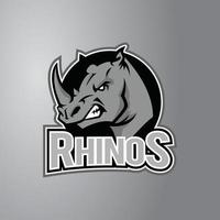 distintivo de design de ilustração de rinoceronte vetor