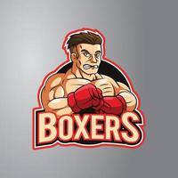 distintivo de design de ilustração de boxeador vetor