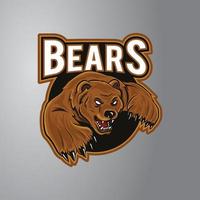 distintivo de design de ilustração de urso vetor