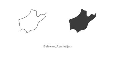 ilustração em vetor simples do mapa de Balakan, azerbaijão.