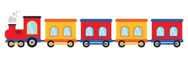 transporte de trem colorido em ilustração vetorial plana de desenho animado vetor