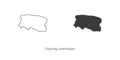 ilustração vetorial simples de mapa goychay, azerbaijão. vetor