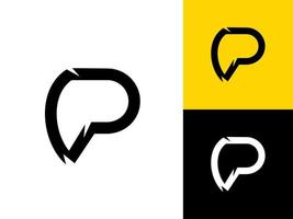 arte vetorial de design de logotipo profissional criativo letra p para logotipo de marca vetor