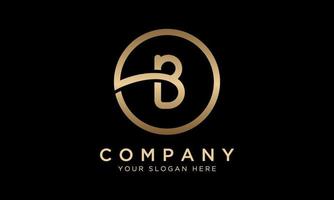 logotipo da letra b com forma de círculo. modelo de vetor de design de logotipo b criativo exclusivo moderno. design de identidade elegante na cor dourada.