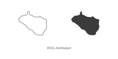 ilustração em vetor simples do mapa de khizi, azerbaijão.