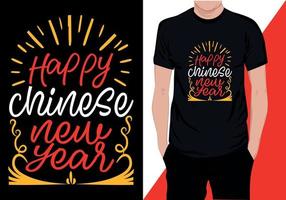 camiseta feliz ano novo chinês vetor