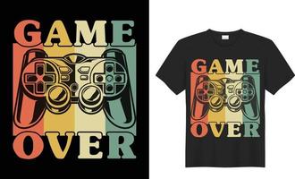 design de camiseta game over vetor