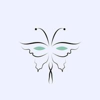 design de logotipo de arte de linha de borboleta de beleza vetor