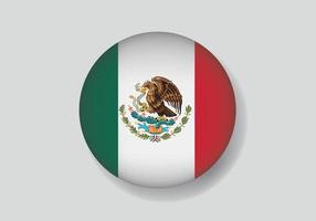 bandeira do méxico como ícone redondo brilhante. botão com bandeira do méxico vetor