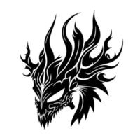retrato de dragão abstrato e ornamental. ilustração decorativa para tatuagem, logotipo, emblema, bordado, corte a laser, sublimação. vetor
