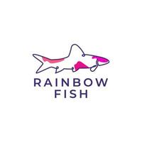 peixe arco-íris aquário decoração interior frescura linha abstrata design de logotipo modelo de ilustração de ícone vetorial vetor