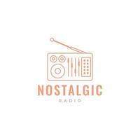 lenda do rádio nostálgico linha de transmissão de música modelo de ilustração de logotipo design de ícone vetorial vetor