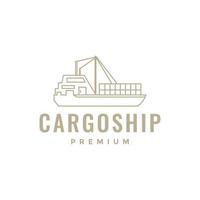 navio de carga remessa exportação importação linhas de transporte marítimo design de logotipo modelo de ilustração de ícone vetorial vetor