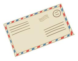 correspondência de correio, carta em envelope vintage vetor