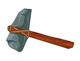 machado de pedra pré-histórico, equipamento de ferramenta para trabalho vetor