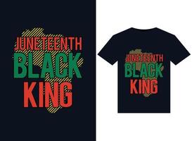 ilustrações de rei negro de junho para design de camisetas prontas para impressão vetor