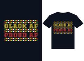 ilustrações de af orgulhoso af preto para design de camisetas prontas para impressão vetor