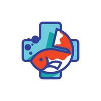 logotipo de peixe de saúde de ícone vetor