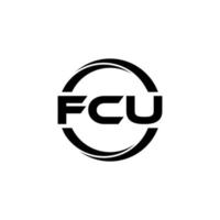 design de logotipo de carta fcu na ilustração. logotipo vetorial, desenhos de caligrafia para logotipo, pôster, convite, etc. vetor