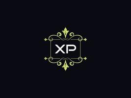 logotipo xp de luxo monograma, design de logotipo xp luxo mínimo vetor