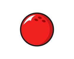 logotipo de boliche. símbolo de bola de boliche com modelo de vetor de cor vermelha