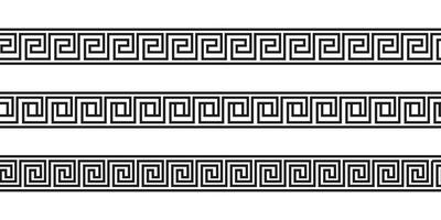 padrões de meandro sem emenda. meandros gregos, traste ou chave. ornamento para fronteiras de estilo Grécia antiga. ilustração vetorial vetor