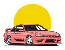 gráfico de design de ilustração vetorial de modificação de carro da cidade do japão vetor