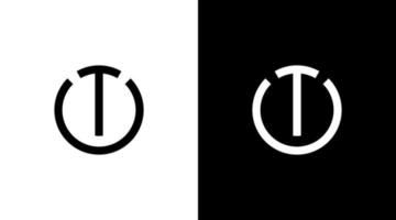 tecnologia logotipo monograma tc letra inicial ícone preto e branco ilustração design de estilo modelos vetor