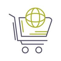 ícone de vetor de compras do mundo