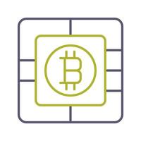 ícone de vetor de chip de bitcoin