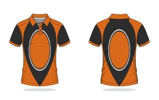 camiseta pólo design, modelo laranja vetor