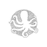 única arte abstrata de desenho de uma linha encaracolada. os polvos são animais marinhos com corpos arredondados. desenho de linha contínua ilustração vetorial de design gráfico de polvo fofo para ícone, símbolo, logotipo, cartaz de boho vetor
