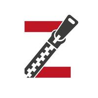 logotipo de zíper de letra inicial z para tecido de moda, bordado e modelo de vetor de identidade de símbolo têxtil