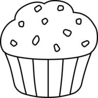 linha de ilustração de elemento de ícone de sobremesa de muffin com estilo de cor branca vetor