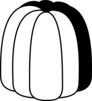 canele icon elemento ilustração semi-sólido preto e branco vetor