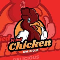 conceito de logotipo para restaurante de frango frito vetor